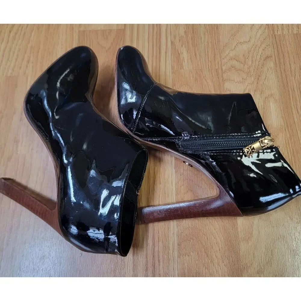 Tory Burch Patent Leather Ankle Booties 6